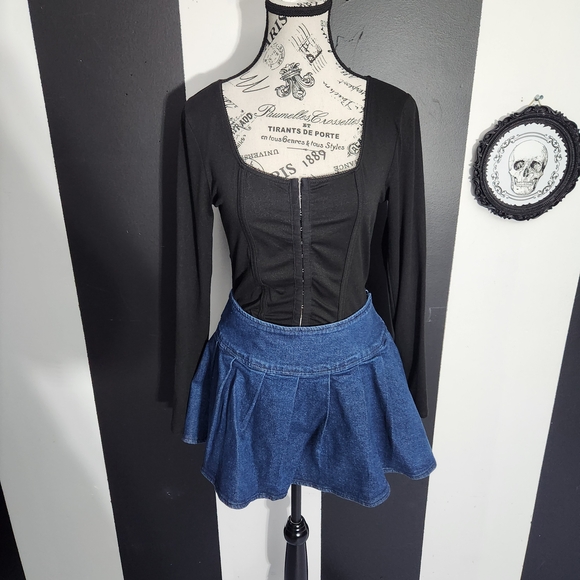 Social Collision Dresses & Skirts - Blue Denim Skirt
